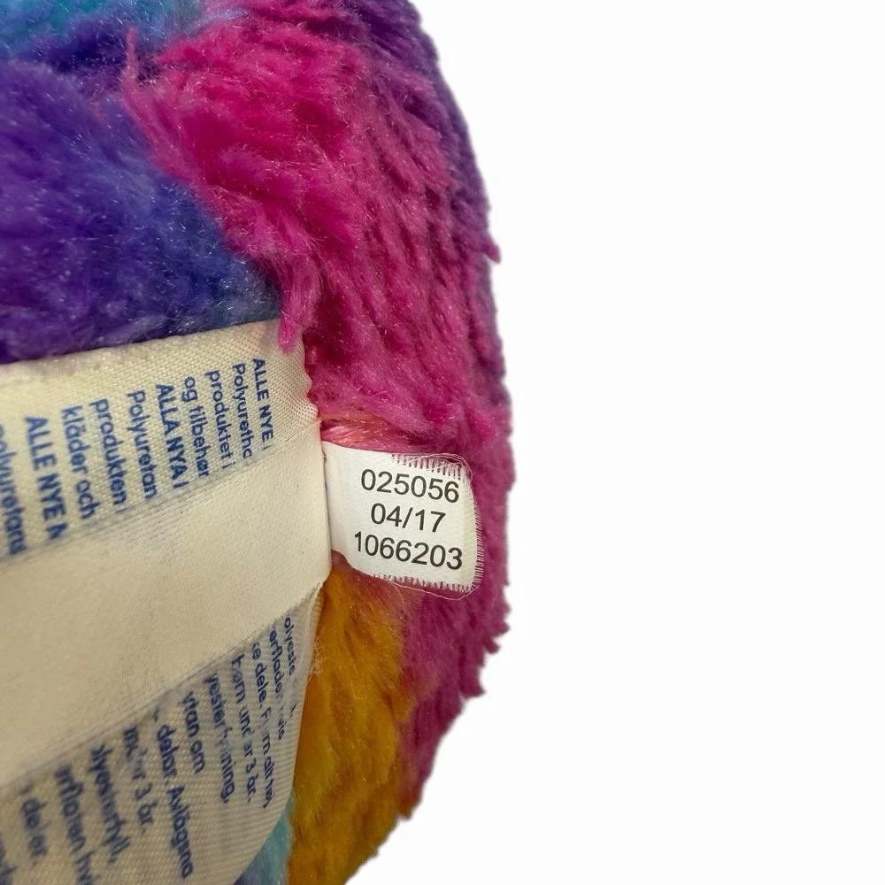 Build-A-Bear Workshop Rainbow Striped Teddy Bear Plush Blue Eyes Pink Nose